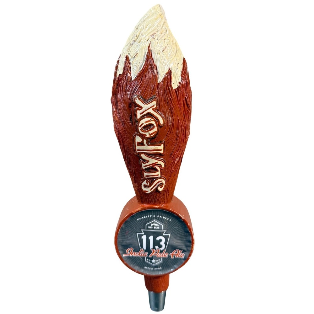Sly Fox 113 India Pale Ale Tap Handle Fox Tail Brown White Craft Beer Barware